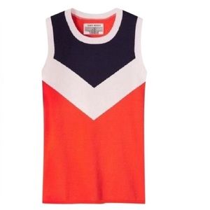 Tory Burch Sport Tech Knit Chevron Sleeveless Top